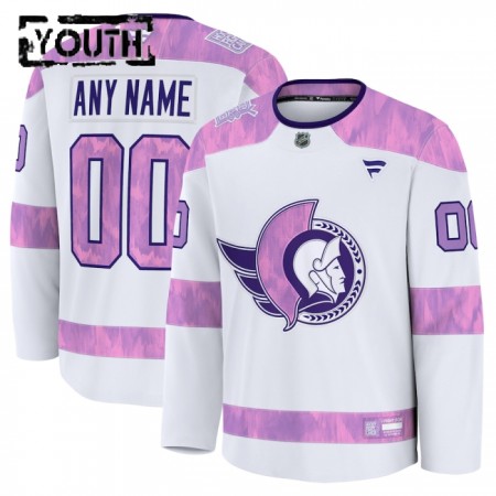 Lapsille NHL Ottawa Senators Pelipaita Custom Fanatics Hockey Fights Cancer Practice 2024-25 Valkoinen